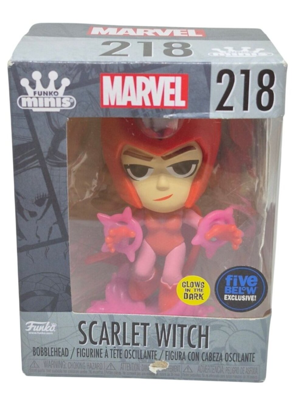 Funko Minis Marvel Scarlet Witch Glow-In-The-Dark Bobblehead Figure Five Below